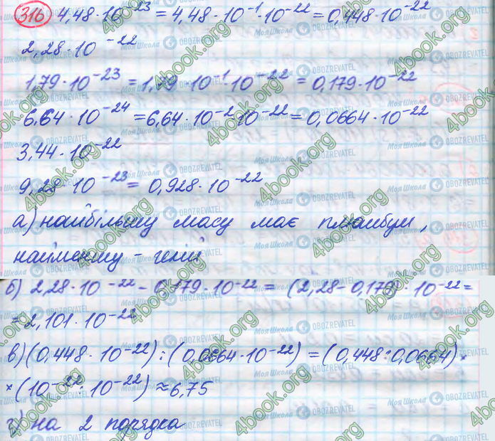 ГДЗ Алгебра 8 класс страница 316